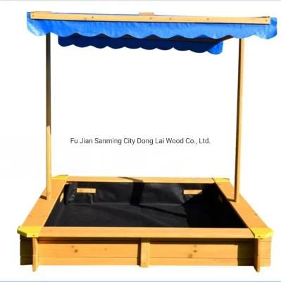 Factory Directly Supply Backyard Wooden Sandbox Outdoor Wooden Sandpit for Kid