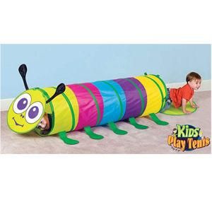 Kid Pop up Caterpillar Play Tunnel Tent for Indoor Outdoor