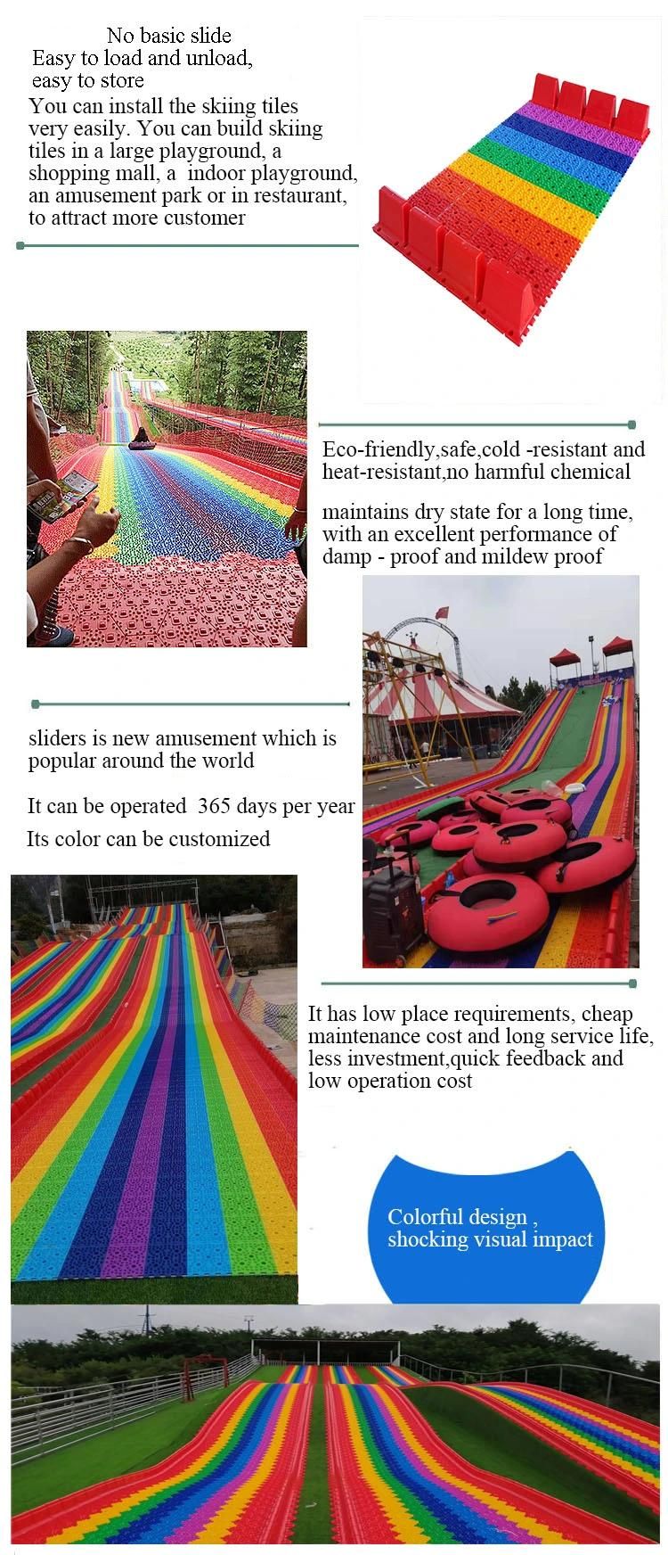 No Foundation Colorful Slide Dry Ski Rainbow Snow Slip Slide Without Foundation Snow Slide