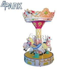 Outdoor Playground Amusement Park Equipment Musical Kids 3 Seats Mini Carousel Horse Ride for Sale