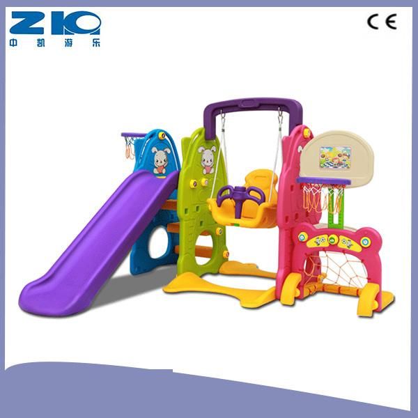 China Indoor Playground Kids Plastic Slide and Swing Set