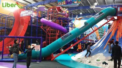 Kids Colorful Indoor Amusement Toy Volcano Climbing Wall Slide