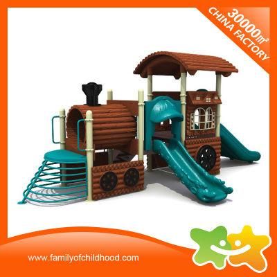 Train Shape Amusement Plastic Play Equipment Children Tube Slide