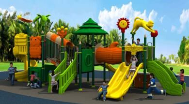 Wood Series Outdoor Playground Equipment Plastic Slide