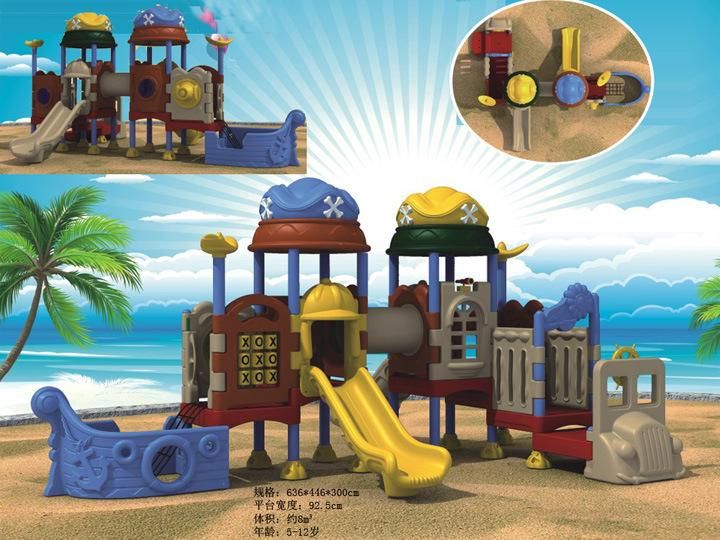 Pirate Ship Design Outdoor Plastic Playground Equipment for Children