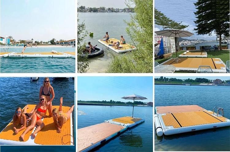 Luxury Covering Inflatable Yacht Island Floating Pontoon Dock Water Platform