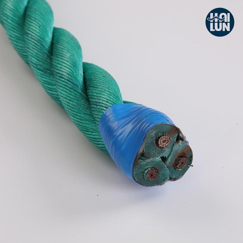 Fishing and Vessel 8 Strand Braided 1000m Length PP Combinated Rope with Steel Wire for Deep Sea