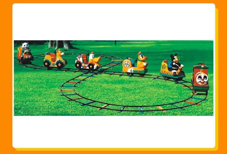 Amusement Park Rides Outdoor Fiberglass Kiddie Electric Tourist Games Mini Train (KL6066)