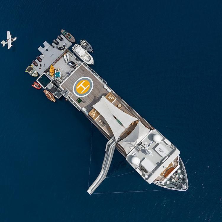 Luxury Yacht Floating Water Slide Inflatable Slide for Marine Amusement