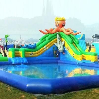 Giant Cartoons Animals Jumping Castle with Pool Inflatable Water Park Slide