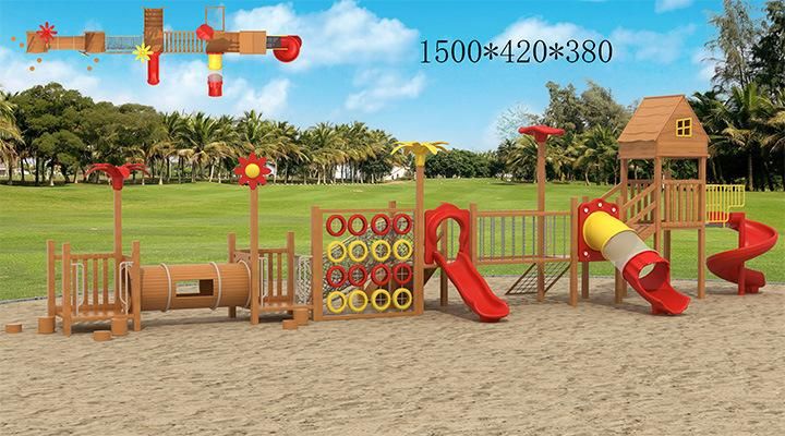 Outdoor Garden Castle Wooden Playground Equipment for Kids