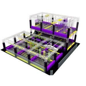 Factory Supply 12.5m*12.5m Area Playhouse/Fitness Gym/Mall/Playground 2 Layers Ninja Course Obstacle Games for Kids and Adults