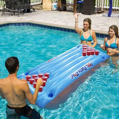 Inflatable Swimming Pool Party Beer Pong Table Cup Pool Float with Holes