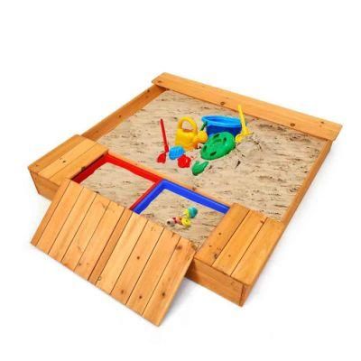 Children Outdoor Wooden Sandbox Playset for Backyard