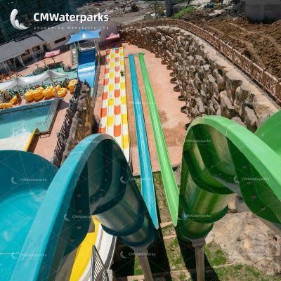 Factory Direct Sales Fiberglass Double Lane High-Speed Freefall Water Park Water Slides for Adults