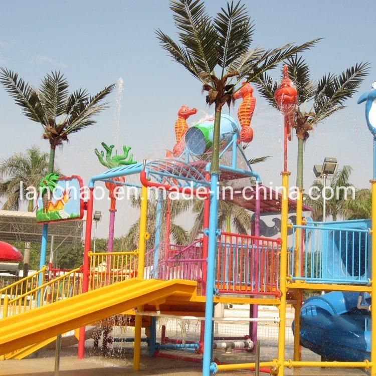 Outdoor Water Park Splash Playground with Kids Water Slide
