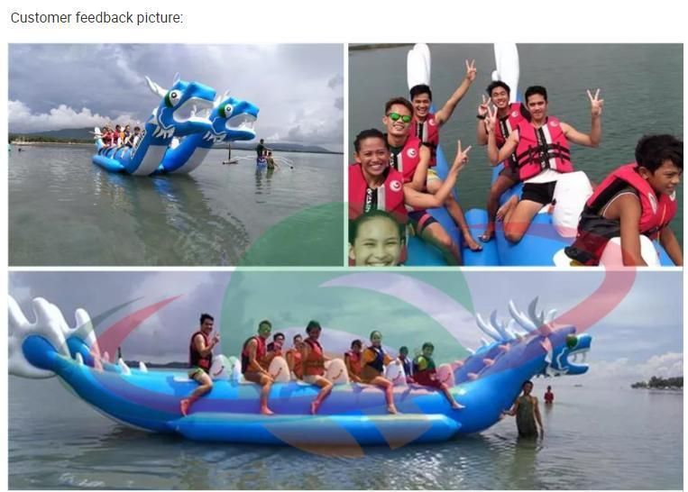 Hot Sale Double Row Inflatable Dragon Banana Boat Towable Tube, Inflatable Towable Pontoon Boat for Jet Ski