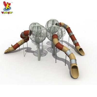 Customized Amusement Equipment Plastic Slide Combines Ball Tower Outdoor Playground