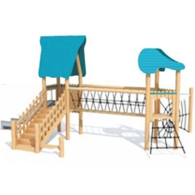 Outdoor Wooden Playground Equipment School Park Kids Climbing Slide QS53