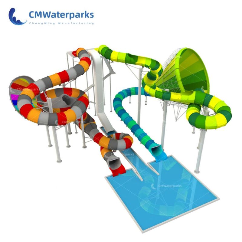Commercial Water Park Equipment Fiberglass Water Pool Slide for Adults