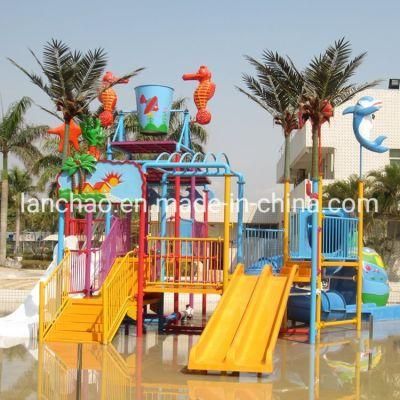Fiberglass Kids Water Park House with Open Straight Water Slide