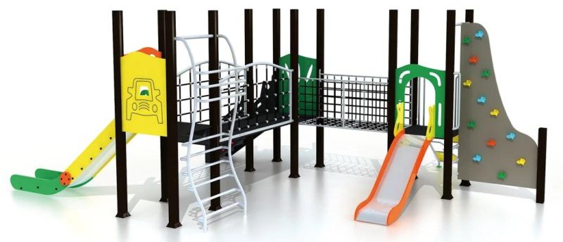 Corn Shape Outdoor Playground Equipment PE Board Galvanized Steel Pipe Slides
