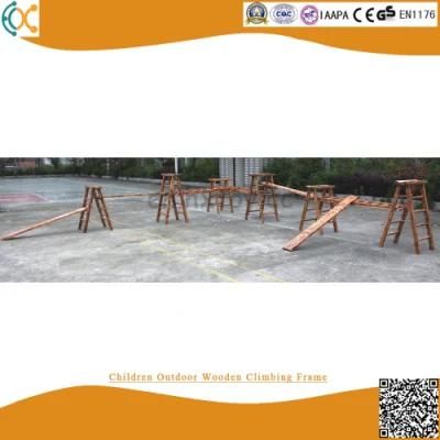 Children Outdoor Wooden Climbing Frame Wood Jungle Gym Fitness Adventure Playground