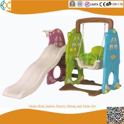 China Kids Indoor Plastic Swing and Slide Set