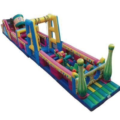 Custom Outdoor Warrior Game Play Inflatable Bounce Obstacle Course