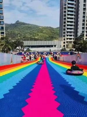 New Product Adult and Kids Game Large Outdoor Playground Plastic Rainbow Colorful Slide