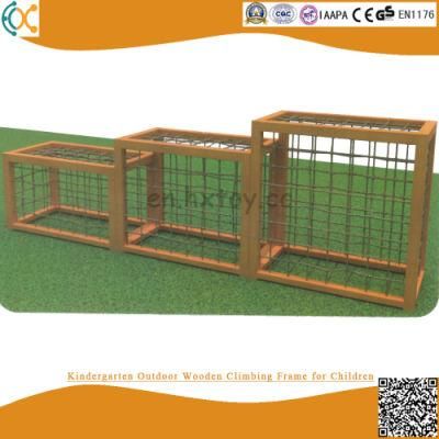 Kindergarten Outdoor Wooden Climbing Frame Outdoor Playground with Net