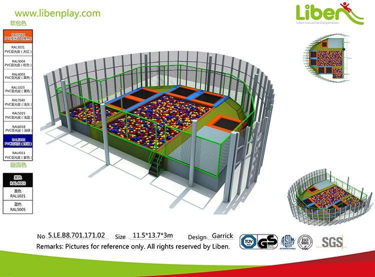 Cheap and Interesting Irregular Shaped Round Trampoline Park with Foam Pit