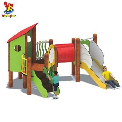 Outdoor Wooden Playground Children Plastic Slide Equipment for Preschool