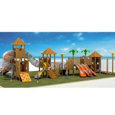 Customized Community Wooden Slide Climbing Outdoor Kids Playground Equipment Ym75
