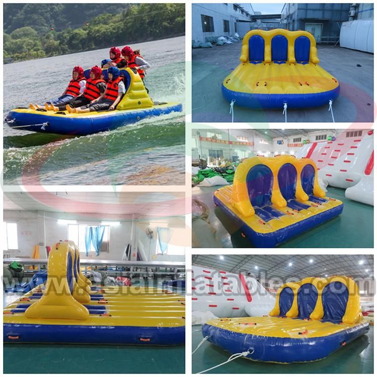 Factory Water Splash Game Inflatable Crazy UFO, Water Sofa Flying Ski Tube
