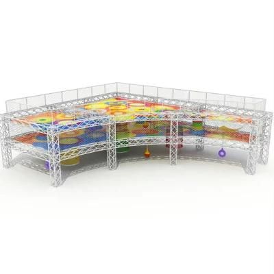 Kids Outdoor Rainbow Rope Net Climbing Adventure Indoor Playground Equipment