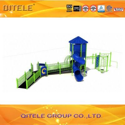 Large Colorful Design Children Outdoor Playground Equipment with Plastic Slide