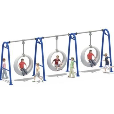 Outdoor Playground Equipment Kids Amusement Park 3 Person Moon Swing Set