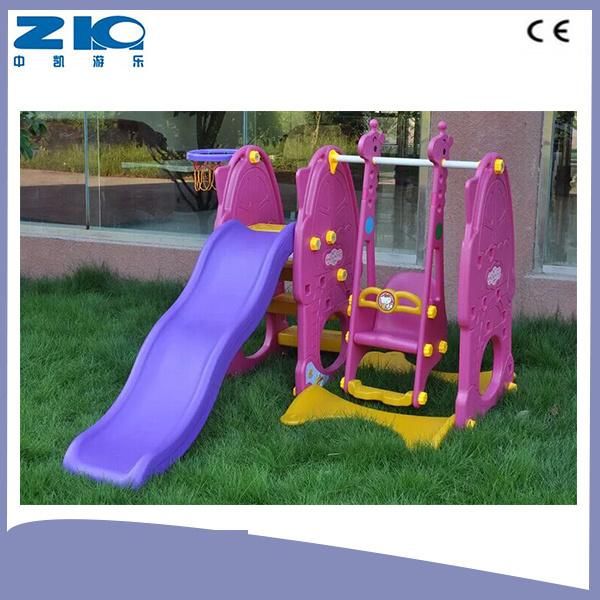 Plastic Kids Indoor Playground Swing and Slide with Basket Set