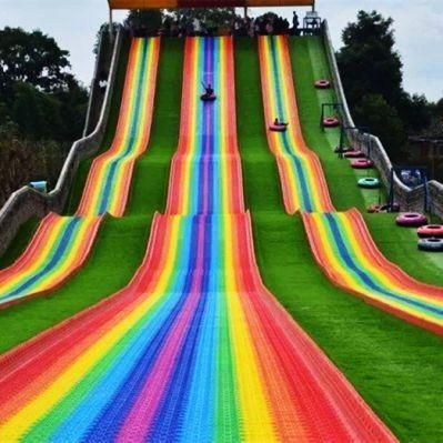 Customized Adult Outdoor Grass Rainbow Slides Kids Park Playground Equipment
