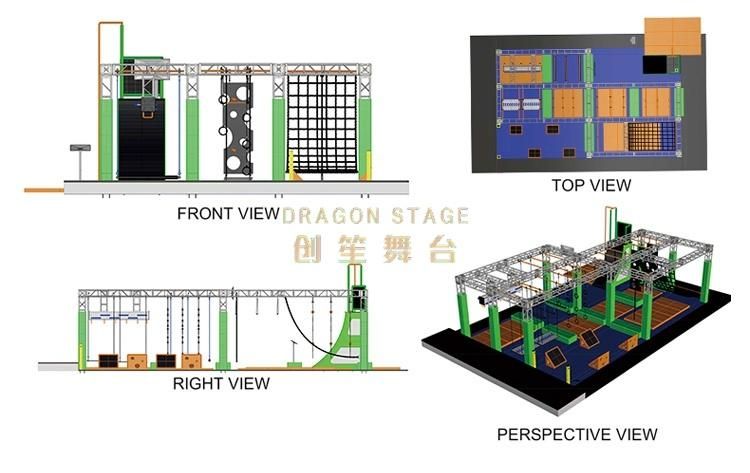 Aluminum Truss System for American Ninja Warrior Course Adult and Kids Gym Adventure Play Equipment Ninja Warrior Playground