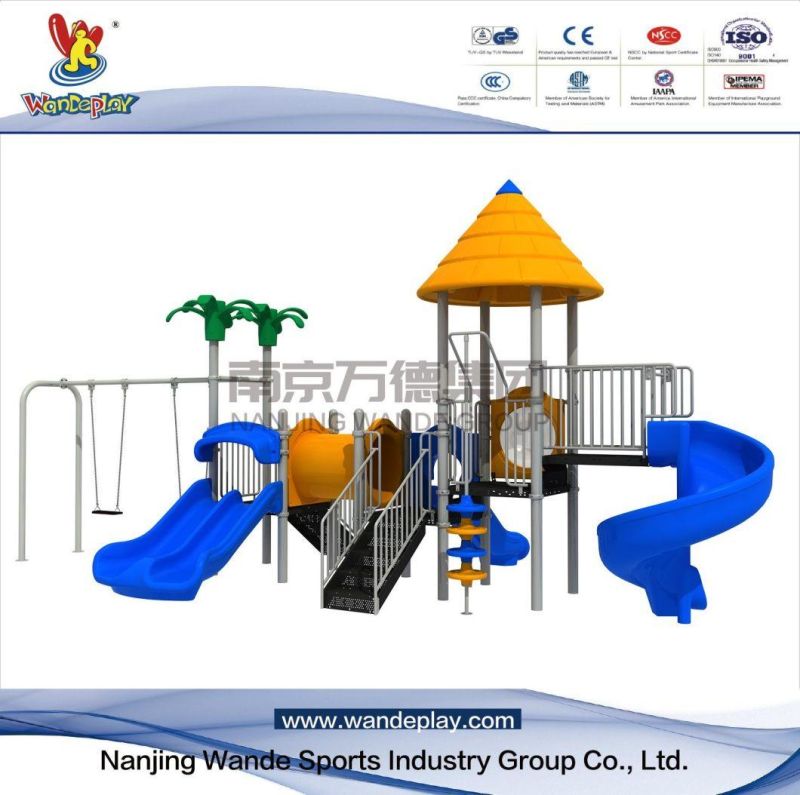Plastic Slide Amusement Park Outdoor Playground Equipment with Swing