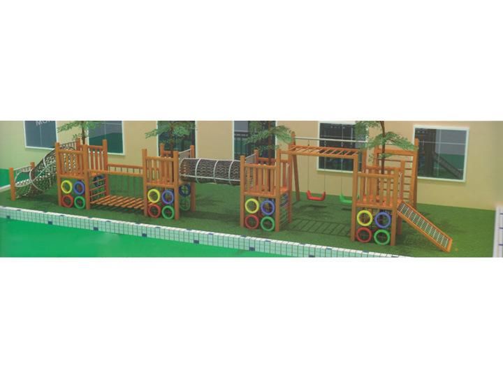 Gymnastic Preschool Outdoor Wooden Fitness Equipment for Kids Funny Adventure Kindergarten Equipment