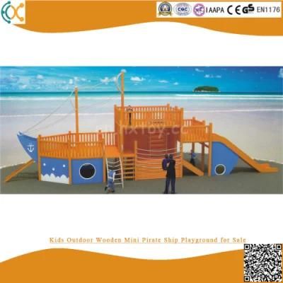 Kids Outdoor Wooden Theme Park Mini Pirate Ship Playground for Sale