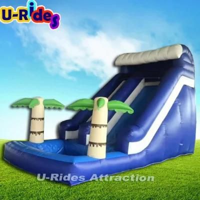Customized PVC inflatable water slide inflatable bouncer slide and slip with pool for event