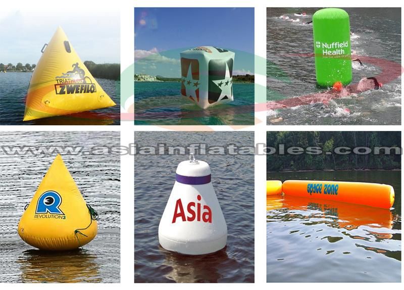 Commercial PVC Tarpaulin Triangle Buoy Cube Buoys for Triathlon Competition