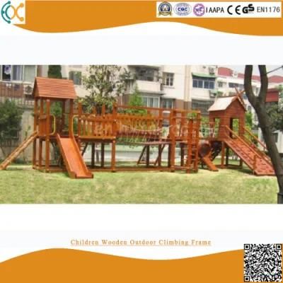 Children Wooden Outdoor Climbing Frame Kids Wood Playground Equipment