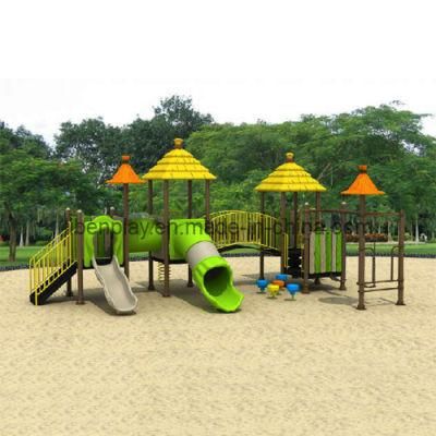 Straw House Children Big Playground Equipment with Plastic Roofs