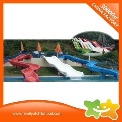 Long Curving Outdoor Pool Plastic Water Slide Amusement Park for Sale