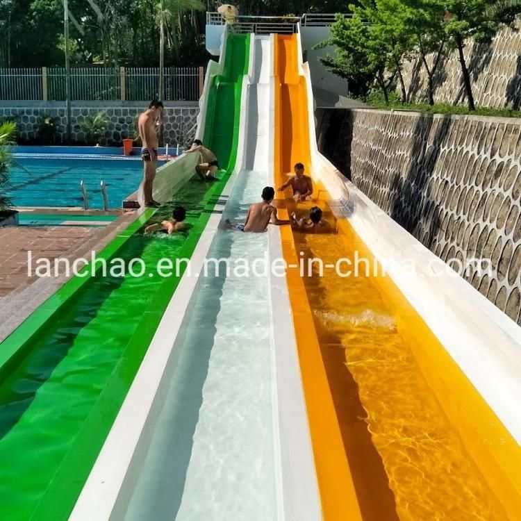 Water Park Play Equipment Colorful Rainbow Racing Fiberglass Slide